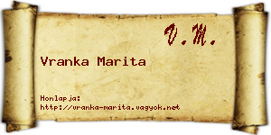 Vranka Marita névjegykártya